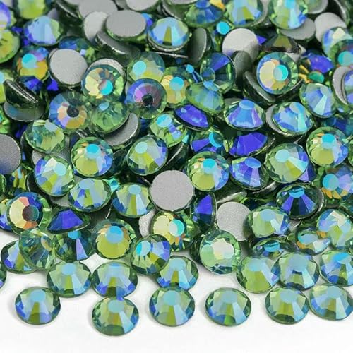 2028 grüne Farbe, nicht Hotfix-Strasssteine, Glitzer, flache Rückseite, zum Aufkleben auf Nägel, Kristalle für Nagelkunst, Nagelanhänger, B0035-Lt.Peridot AB-Mix, Größe 1440 Stück-1 2028 grüne Farbe, nicht Hotfix-Strasssteine, Glitzer, flache Rückseite, zum Aufkleben auf Nägel, Kristalle für Nagelkunst, Nagelanhänger, B0035-Lt.Peridot AB-Mix, Größe 1440 Stück-1 von DEFRTG