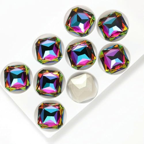 23 x 23,0 mm quadratische achteckige Strasssteine, AB-Farbe, Glassteine, Glitzerkristall, glänzende Farbe, Strasssteine, lose Steine, 4675-Vulkan-23 x 23,0 mm, 9 Stück 23 x 23,0 mm quadratische achteckige Strasssteine, AB-Farbe, Glassteine, Glitzerkristall, glänzende Farbe, Strasssteine, lose Steine, 4675-Vulkan-23 x 23,0 mm, 9 Stück von DEFRTG
