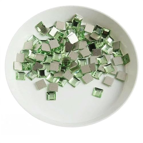 3,0 mm/4,0 mm quadratische Form, Boutique-Strasssteine mit flachem Boden für Nagelkunst, Glaskristall, 3D-Nageldekoration, mehrere Formen, Großhandel, Hellgrün, 4,0 mm, 500 Stück 3,0 mm/4,0 mm quadratische Form, Boutique-Strasssteine mit flachem Boden für Nagelkunst, Glaskristall, 3D-Nageldekoration, mehrere Formen, Großhandel, Hellgrün, 4,0 mm, 500 Stück von DEFRTG