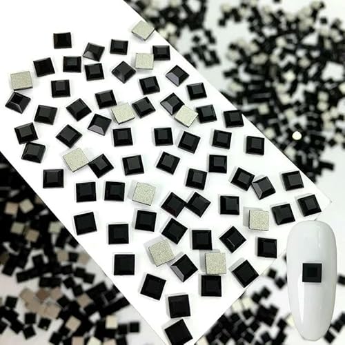 3,0 mm/4,0 mm quadratische Form Boutique-Strasssteine mit flachem Boden für Nagelkunst, Glaskristall, 3D-Nageldekoration, mehrere Formen, Großhandel, Schwarz, 3,0 mm, 500 Stück 3,0 mm/4,0 mm quadratische Form Boutique-Strasssteine mit flachem Boden für Nagelkunst, Glaskristall, 3D-Nageldekoration, mehrere Formen, Großhandel, Schwarz, 3,0 mm, 500 Stück von DEFRTG