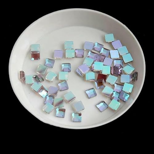 3,0 mm/4,0 mm quadratische Form Boutique flache Unterseite Nailart Strasssteine Glaskristall 3D Nageldekoration Mehrere Formen Großhandel-T.Lila-3,0 mm-100 Stück von DEFRTG