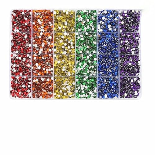 3/4,0 mm Jelly Color Glitter Resin Strasssteine zum Aufkleben auf Kristallnägel für Kleidungsdekorationen Diamant-Strasssteine Zubehör-19200-teiliges Set 10–4,0 mm von DEFRTG