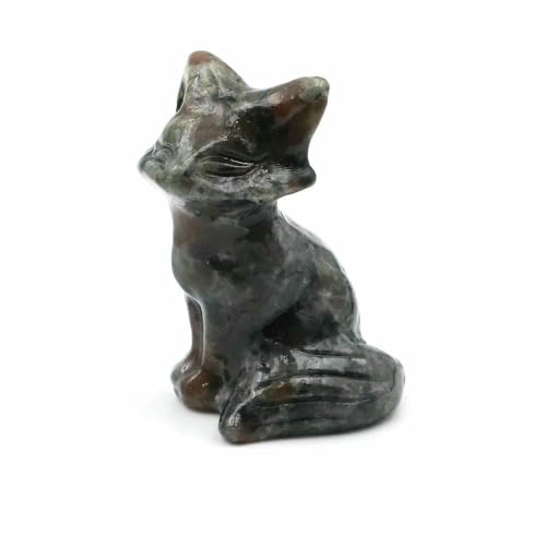 3,8 cm große Fuchsstatue aus Naturstein, Reiki-Heilkristall, Amethystquarz, Tierfigur, handgeschnitzt, Kunsthandwerk, Heimdekoration, Flammenstein, 20 Stück von DEFRTG