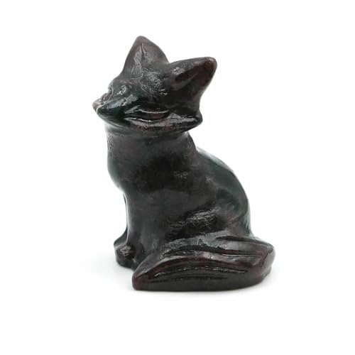 3,8 cm große Fuchsstatue aus Naturstein, Reiki-Heilkristall, Amethystquarz, Tierfigur, handgeschnitzt, Kunsthandwerk, Heimdekoration, Granat, 20 Stück von DEFRTG