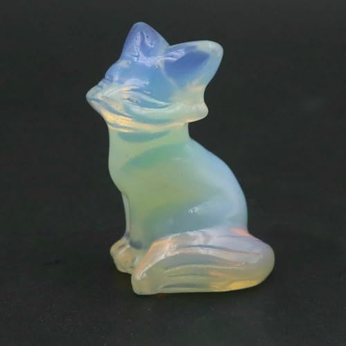 3,8 cm große Fuchsstatue aus Naturstein, Reiki-Heilkristall, Amethystquarz, Tierfigur, handgeschnitzt, Kunsthandwerk, Heimdekoration, Opalit, 10 Stück von DEFRTG