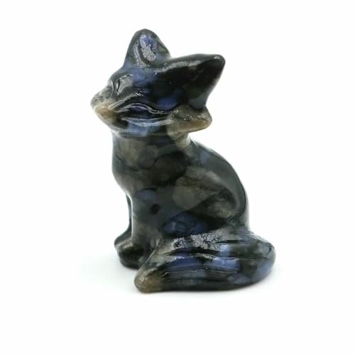 3,8 cm große Fuchsstatue aus Naturstein, Reiki-Heilkristall, Amethystquarz, Tierfigur, handgeschnitzt, Kunsthandwerk, Heimdekoration, Rhyolith, 10 Stück von DEFRTG