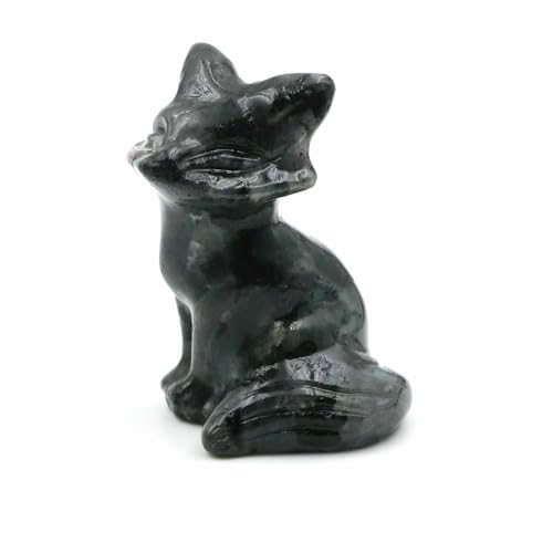 3,8 cm große Fuchsstatue aus Naturstein, Reiki-Heilkristall, Amethystquarz, Tierfigur, handgeschnitzt, Kunsthandwerk, Heimdekoration, Schwarzer Labradorit, 10 Stück 3,8 cm große Fuchsstatue aus Naturstein, Reiki-Heilkristall, Amethystquarz, Tierfigur, handgeschnitzt, Kunsthandwerk, Heimdekoration, Schwarzer Labradorit, 10 Stück von DEFRTG