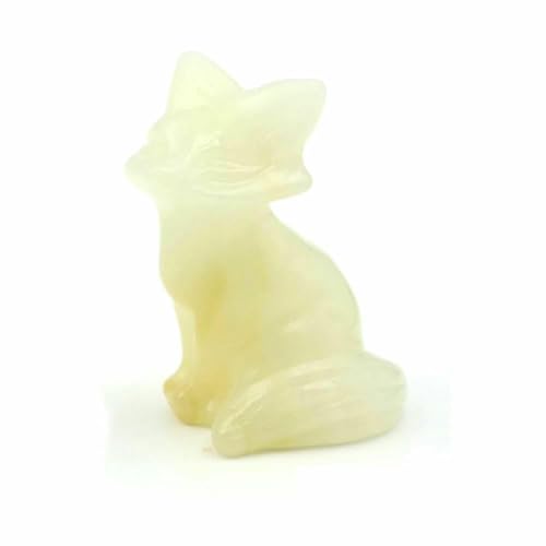3,8 cm große Fuchsstatue aus Naturstein, Reiki-Heilkristall, Amethystquarz, Tierfigur, handgeschnitzt, Kunsthandwerk, Heimdekoration, afghanische Jade, 10 Stück von DEFRTG