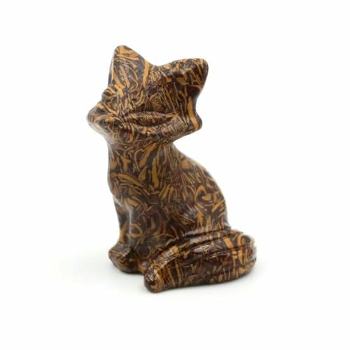 3,8 cm große Fuchsstatue aus Naturstein, Reiki-Heilkristall, Amethystquarz, Tierfigur, handgeschnitzt, Kunsthandwerk, Heimdekoration, fossile Elefantenhaut, 10 Stück von DEFRTG
