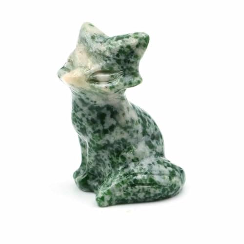 3,8 cm große Fuchsstatue aus Naturstein, Reiki-Heilkristall, Amethystquarz, Tierfigur, handgeschnitzt, Kunsthandwerk, Heimdekoration, grüne Flecken, Jade, 5 Stück 3,8 cm große Fuchsstatue aus Naturstein, Reiki-Heilkristall, Amethystquarz, Tierfigur, handgeschnitzt, Kunsthandwerk, Heimdekoration, grüne Flecken, Jade, 5 Stück von DEFRTG