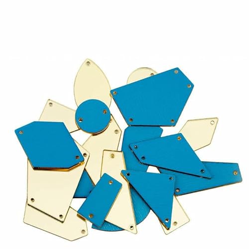 30/60/200 Stück Acryl-Spiegel-Näh-Strasssteine in verschiedenen Größen zum Aufnähen, DIY-Bastelarbeiten, flache Rückseite, Nähsteine für DIY-Kleidungsdekorationen, Hellgelb von DEFRTG