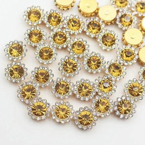 30–100 Stück goldene Blumenklauen-Strasssteine, Glitzerkristalle, Ziersteine, Perlen, Kleidungsstücke, Basteln, zum Aufnähen von Strasssteinen für Kleidung, Edelsteine, Topas, G, 12 mm, 30–100 Stück goldene Blumenklauen-Strasssteine, Glitzerkristalle, Ziersteine, Perlen, Kleidungsstücke, Basteln, zum Aufnähen von Strasssteinen für Kleidung, Edelsteine, Topas, G, 12 mm, von DEFRTG