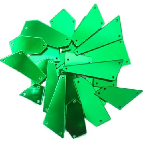 30 Stück gemischte Größen, klare Kristalle, Nähspiegel-Strass-Applikation, flache Rückseite, Acryl-Strass zum Aufnähen, Stein für Kleidung, Handarbeiten, Grün, gemischt, 30 Stück von DEFRTG