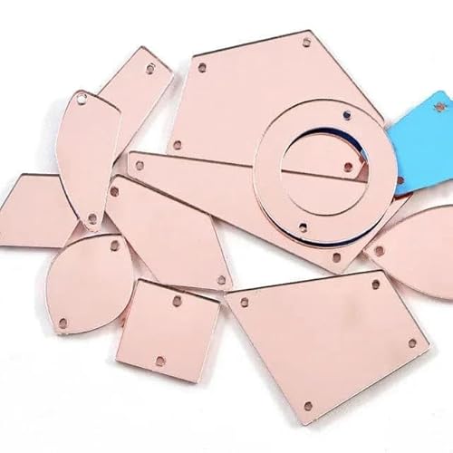 30 Stück gemischte Größen, klare Kristalle, Nähspiegel-Strass-Applikation, flache Rückseite, Acryl-Strass zum Aufnähen, Stein für Kleidung, Handarbeiten, Hellrosa, gemischt, 30 Stück von DEFRTG