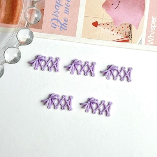 30 Stück neue kreative Schnürsenkel aus Harz, Nagelanhänger, 3D-Macaron-farbige Schleife, Schnürsenkel, Nagelkunst-Dekorationen für DIY-French-Nagel-Ornamente, Lila, 30 Stück von DEFRTG