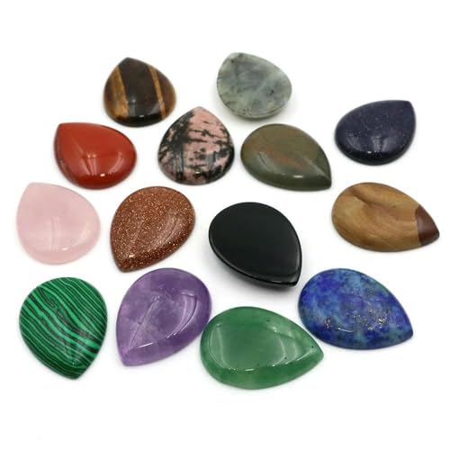 30 x 40 mm Wassertropfen-Cabochon-Perle, Naturstein, Amethyst, DIY-Schmuck, Anhänger, Ohrringe, Broschen, Zubehör, Chakra, Heimdekoration, Stei von DEFRTG