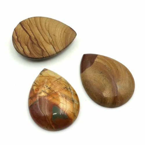 30 x 40 mm Wassertropfenform Cabochon-Perle Naturstein Amethyst DIY Schmuck Anhänger Ohrring Broschen Accessoire Chakra Wohndekor-Bildjaspis-20 von DEFRTG