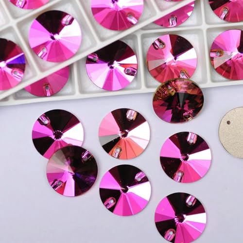 3200 Strasssteine zum Aufnähen, runde Perlen, Steine, Strass-Applikationen für Hochzeitskleider, Kleidung, DIY-Nähkristalle, Fuchsia, 20 mm, 9 Stück 3200 Strasssteine zum Aufnähen, runde Perlen, Steine, Strass-Applikationen für Hochzeitskleider, Kleidung, DIY-Nähkristalle, Fuchsia, 20 mm, 9 Stück von DEFRTG