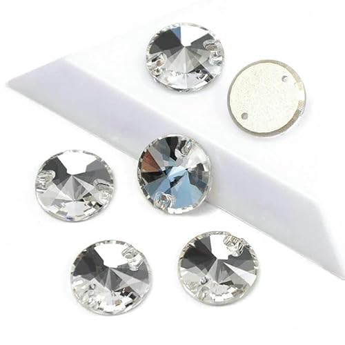 3200 Strasssteine zum Aufnähen, runde Perlen, Steine, Strass-Applikationen für Hochzeitskleider, Kleidung, DIY-Nähkristalle, Kristall, 10 mm, 35 Stück von DEFRTG
