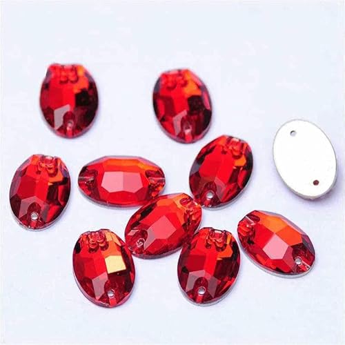 3210 Ovales Glas-Näh-Strass, flache Rückseite, zum Aufnähen, Kristall, lose Strasssteine zum Basteln von Schmuck, Siam, 10 x 14,0 mm, 96 Stück 3210 Ovales Glas-Näh-Strass, flache Rückseite, zum Aufnähen, Kristall, lose Strasssteine zum Basteln von Schmuck, Siam, 10 x 14,0 mm, 96 Stück von DEFRTG