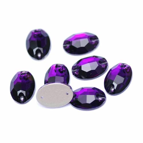3210 ovale Aufnähsteine, Glas-Strasssteine, AAAAA, zum Aufnähen für Strass-Applikationen, Kleider, Kleidung, lila Samt, 11 x 16 mm, 20 Stück 3210 ovale Aufnähsteine, Glas-Strasssteine, AAAAA, zum Aufnähen für Strass-Applikationen, Kleider, Kleidung, lila Samt, 11 x 16 mm, 20 Stück von DEFRTG