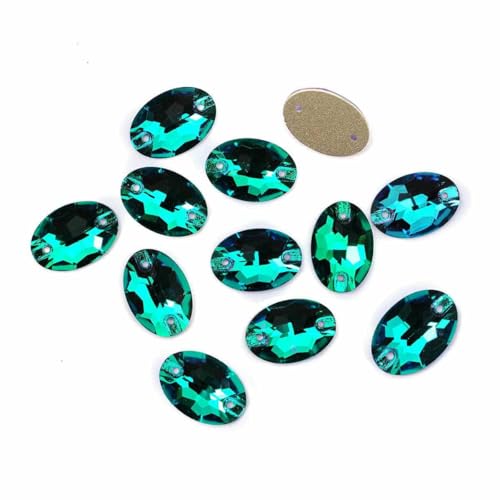 3210 ovale Aufnähsteine, Glas-Strasssteine, AAAAA, zum Aufnähen von Strass-Applikationen für Kleider, Kleidung, Smaragdgrün, 7 x 10 mm, 48 Stück 3210 ovale Aufnähsteine, Glas-Strasssteine, AAAAA, zum Aufnähen von Strass-Applikationen für Kleider, Kleidung, Smaragdgrün, 7 x 10 mm, 48 Stück von DEFRTG