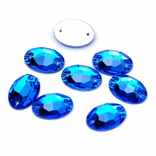 3210 ovale Aufnähsteine aus Glas, AAAAA, zum Aufnähen von Strasssteinen für Strassapplikationen, Kleider, Kleidung, Capriblau, 7 x 10 mm, 48 Stüc 3210 ovale Aufnähsteine aus Glas, AAAAA, zum Aufnähen von Strasssteinen für Strassapplikationen, Kleider, Kleidung, Capriblau, 7 x 10 mm, 48 Stüc von DEFRTG