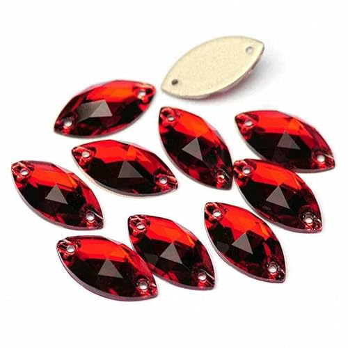 3223 Glasperlen mit flacher Rückseite, zum Aufnähen von Strasssteinen und Kristallen zum Basteln, Siam, 15 x 32 mm, 24 Stück 3223 Glasperlen mit flacher Rückseite, zum Aufnähen von Strasssteinen und Kristallen zum Basteln, Siam, 15 x 32 mm, 24 Stück von DEFRTG
