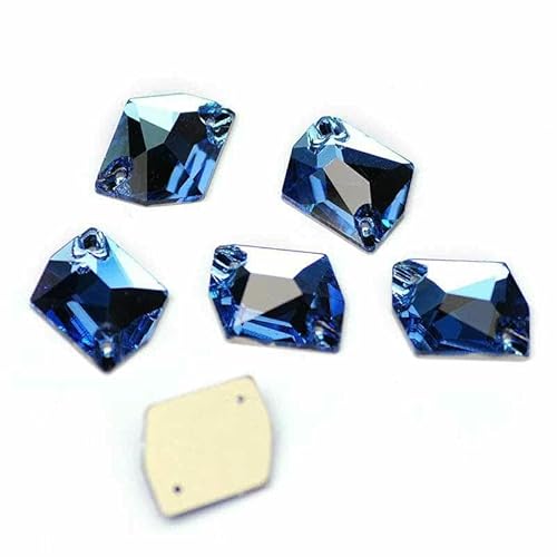 3265 Cosmic Flache Rückseite zum Aufnähen von Kristallsteinen, Glas-Strass, DIY, lose Strasssteine für Kleider, Aquamarin, 21 x 27 mm, 16 Stück von DEFRTG