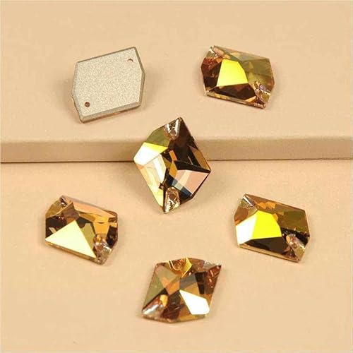 3265 Cosmic Flache Rückseite zum Aufnähen von Kristallsteinen, Glas-Strass, lose Strasssteine zum Selbermachen für Kleider, Metallic Sunshine, 21 x 27 mm, 16 Stück 3265 Cosmic Flache Rückseite zum Aufnähen von Kristallsteinen, Glas-Strass, lose Strasssteine zum Selbermachen für Kleider, Metallic Sunshine, 21 x 27 mm, 16 Stück von DEFRTG