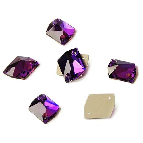 3265 Cosmic Strasssteine in allen Farben, GCrystal, zum Aufnähen, dicke Rückseite, Strasssteine für Kleidung, lila Samt, 16 x 20 mm, 30 Stück von DEFRTG