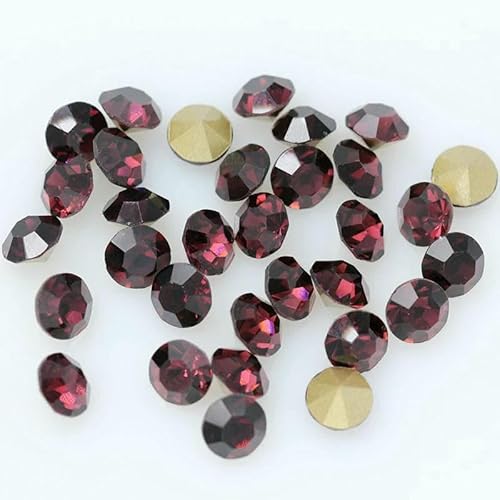 36/144 Stück SS19-SS38mm Tschechischer Kristall spitze Rückseite Runde Perlen Strass Glitzer für Schmuck Nagelherstellung DIY-Amethyst-36p ss27 von DEFRTG