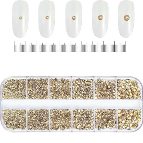 3D-Glas AB-Kristall-Nagelkunst-Strassstein-Set, flache Rückseite, runde Perlen, Charm-Edelsteine, Schmuck, Diamant, mit Werkzeugen für Nagelkunst, PH206-9 von DEFRTG