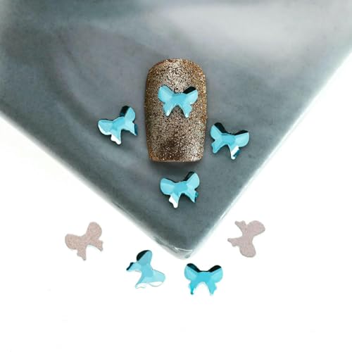 40Style Aquamarin Lake Blue Flache Unterseite Nailart Strasssteine Glaskristall 3D Nageldekoration Mehrere Formen - Lake Blue 5,5x7mm - 500Stk von DEFRTG
