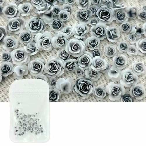 50 Stück Rosenblüten-Nagelkunst-Charms, Dekorationen, Schmuck, 3D-Flatback-Harz, Strass-Nägel, Zubehör, Maniküre, DIY-Zubehör, YJH-23 von DEFRTG