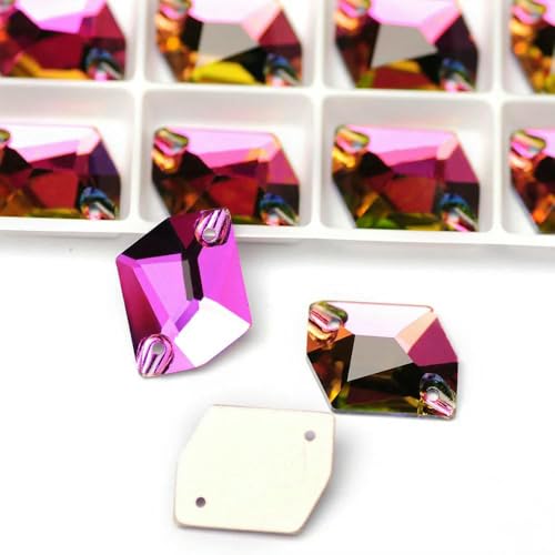 6A Cosmic Aufnähstein, Kristallglas-Strass, Nähzubehör, DIY-Kleidungsherstellung, Dekoration, 001VM, 11 x 14,0 mm, 20 Stück von DEFRTG