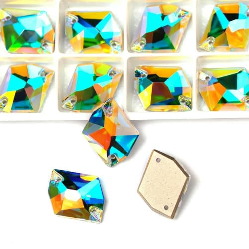 6A Cosmic Aufnähstein, gemischte Farben, Kristallglas-Strass, Nähzubehör, DIY-Kleidungsherstellung, Dekoration, Kristall AB, 10 x 12 mm, 24 Stück 6A Cosmic Aufnähstein, gemischte Farben, Kristallglas-Strass, Nähzubehör, DIY-Kleidungsherstellung, Dekoration, Kristall AB, 10 x 12 mm, 24 Stück von DEFRTG