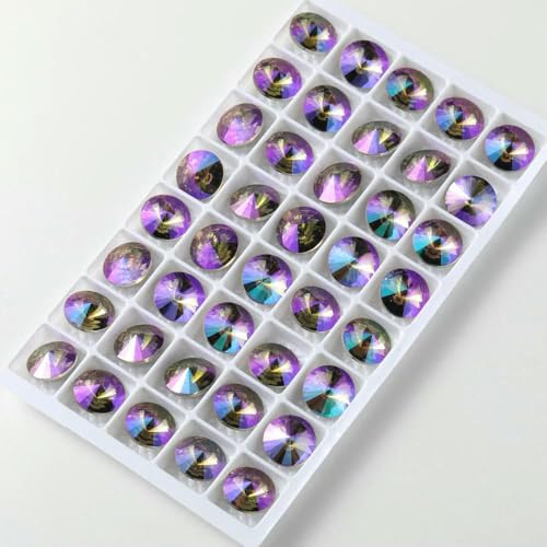8–14,0 mm K9-Glas-Strasssteine mit Pointback, Kristall-Strass, ausgefallene Steine für Kunsthandwerk, zum Aufkleben von Strasssteinen, Kleidungsdekoration – Geisterlicht – 8 mm – 10 St von DEFRTG