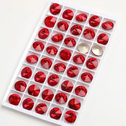 8–14,0 mm K9-Glas-Strasssteine mit Pointback, Kristall-Strass, ausgefallene Steine für Kunsthandwerk, zum Aufkleben von Strasssteinen, Kleidungsdekoration – Helles Siamesisch – 10 mm – von DEFRTG