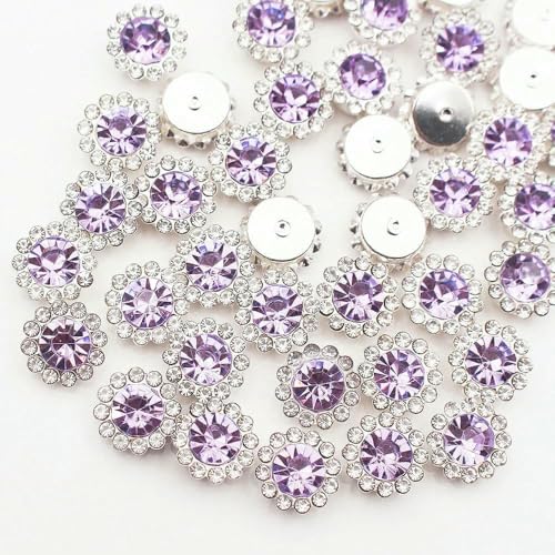 8 mm – 12 mm Sonnenblumen-Nähkrallen-Strasssteine, Kristalle, Glasperlen, Knöpfe, Steine, zum Aufnähen von Strasssteinen für Kleidung, Nähzubehör, Atnzanite, S, 10 mm, 100 Stück von DEFRTG
