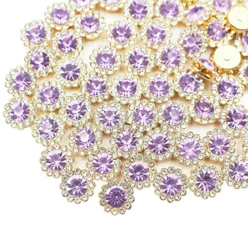 8 mm – 12 mm Sonnenblumen-Nähkrallen-Strasssteine, Kristalle, Glasperlen, Knöpfe, Steine, zum Aufnähen von Strasssteinen für Kleidung, Nähzubehör, Tansanit, G, 8 mm, 30 Stück von DEFRTG