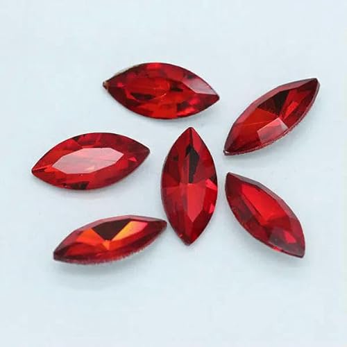 Alle Größen, 24 Farben, Pferdeauge, Glaskristall, spitze Rückseite, Strasssteine, foliert, ausgefallene Steine für Schuhe, Kleidungsstücke, Kopfschmuck, Schmuckherstellung, siam, 5 x 10 mm, 30 Stück von DEFRTG