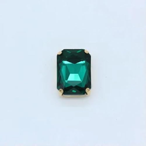 Alle Größen, 24 Farben, flache Rückseite, rechteckig, zum Aufnähen, Strass, Glas, Edelstein, zum Nähen, Kristall, Strass, goldfarbener Krallenknopf für Hochzeitskleid, Erinite, 20 Stück, 6 x 8 mm von DEFRTG