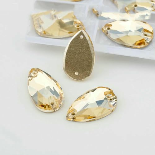 Birne, mehrfarbig, K9-Glas, zum Aufnähen, Strasssteine, Kristall, flache Rückseite, Nähsteine für DIY-Kleidungsdekorationen, Golden Shadow, 11 x 18 mm, 72 Stück Birne, mehrfarbig, K9-Glas, zum Aufnähen, Strasssteine, Kristall, flache Rückseite, Nähsteine für DIY-Kleidungsdekorationen, Golden Shadow, 11 x 18 mm, 72 Stück von DEFRTG