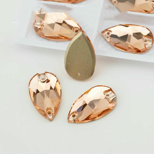 Birne, mehrfarbig, K9-Glas, zum Aufnähen, Strasssteine, Kristall, flache Rückseite, Nähsteine für DIY-Kleidungsdekorationen, Pfirsichflaum, 11 x 18 mm, 24 Stück Birne, mehrfarbig, K9-Glas, zum Aufnähen, Strasssteine, Kristall, flache Rückseite, Nähsteine für DIY-Kleidungsdekorationen, Pfirsichflaum, 11 x 18 mm, 24 Stück von DEFRTG
