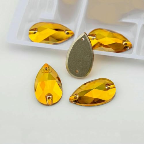 Birne, mehrfarbig, K9-Glas, zum Aufnähen, Strasssteine, Kristall, flache Rückseite, Nähsteine für DIY-Kleidungsdekorationen, Sonnenschein, 11 x 18 mm, 72 Stück Birne, mehrfarbig, K9-Glas, zum Aufnähen, Strasssteine, Kristall, flache Rückseite, Nähsteine für DIY-Kleidungsdekorationen, Sonnenschein, 11 x 18 mm, 72 Stück von DEFRTG
