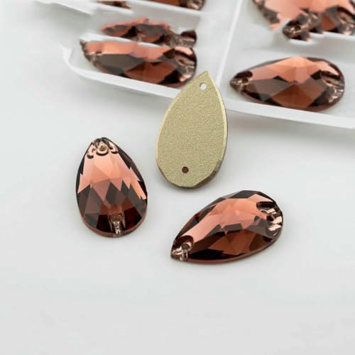 Birne, mehrfarbig, K9-Glas, zum Aufnähen, Strasssteine, Kristall, flache Rückseite, Nähsteine für DIY-Kleidungsdekorationen, Weinrot, 13 x 22 mm, 72 Stück Birne, mehrfarbig, K9-Glas, zum Aufnähen, Strasssteine, Kristall, flache Rückseite, Nähsteine für DIY-Kleidungsdekorationen, Weinrot, 13 x 22 mm, 72 Stück von DEFRTG