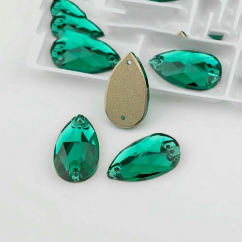 Birne, mehrfarbig, K9-Glas, zum Aufnähen, Strasssteine, Kristall, flache Rückseite, Nähsteine für DIY-Kleidungsdekorationen, grüner Zirkon, 11 x 18 mm, 72 Stück Birne, mehrfarbig, K9-Glas, zum Aufnähen, Strasssteine, Kristall, flache Rückseite, Nähsteine für DIY-Kleidungsdekorationen, grüner Zirkon, 11 x 18 mm, 72 Stück von DEFRTG