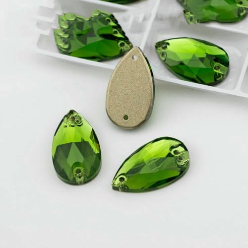 Birne, mehrfarbig, K9-Glas, zum Aufnähen, Strasssteine mit flacher Rückseite, für DIY-Kleidungsdekorationen, Farngrün, 7 x 12 mm, 216 Stück Birne, mehrfarbig, K9-Glas, zum Aufnähen, Strasssteine mit flacher Rückseite, für DIY-Kleidungsdekorationen, Farngrün, 7 x 12 mm, 216 Stück von DEFRTG