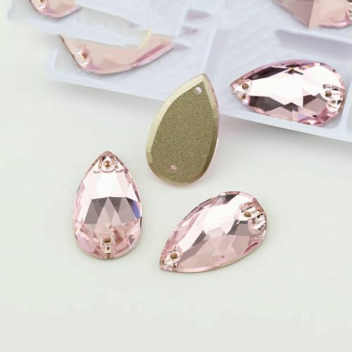 Birne, mehrfarbig, K9-Glas, zum Aufnähen, Strasssteine mit flacher Rückseite, für DIY-Kleidungsdekorationen, Hellrosa, 13 x 22 mm, 24 Stück Birne, mehrfarbig, K9-Glas, zum Aufnähen, Strasssteine mit flacher Rückseite, für DIY-Kleidungsdekorationen, Hellrosa, 13 x 22 mm, 24 Stück von DEFRTG